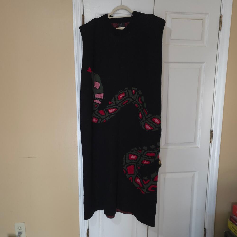 Dressed in LALA Big Reputation Oversized Knit Maxi Dress in Snake Size 2X/3X - Picture 3 of 7